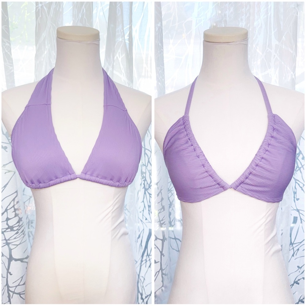 ZULU & ZEPHYR LAVENDER PURPLE SIGNATURE HALTER BIKINI TOP